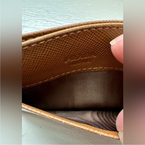 Prada Card Holder Brown Saffiano Leather 4" L x 23/4" H - Picture 7 of 14